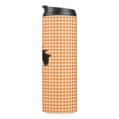 Schottischer Terrier tumbler, Orange-Hahnentrittmu Thermosbecher (Nach rechts gedreht)