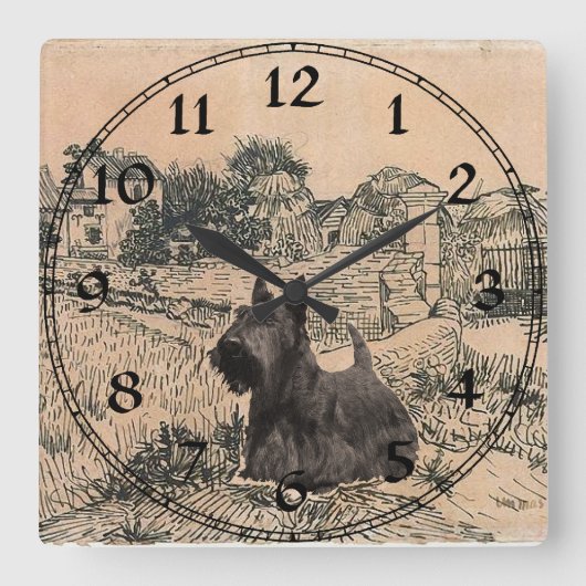 Schottischer Terrier Uhr (Vorderseite)