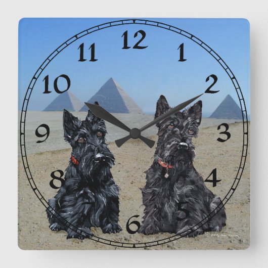 Schottischer Terrier Uhr (Vorderseite)