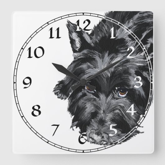 Schottischer Terrier Uhr (Vorderseite)