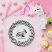 Schottischer Terrier und Chevron Personalisieren Pappteller (Party)