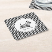 Schottischer Terrier und Houndstooth Personalisier Rechteckiger Pappuntersetzer (angewinkelt)