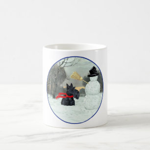 Schottischer Terrier und Schneemann Kaffeetasse