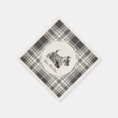 Schottischer Terrier und Schottenmuster Personalis Serviette (Ecke)