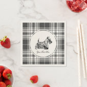 Schottischer Terrier und Schottenmuster Personalis Serviette (Beispiel)