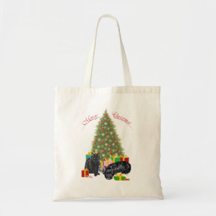 Schottischer Terrier und schwarze Katze Weihnachte Tragetasche