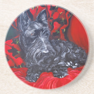 Schottischer Terrier-Untersetzer Sandstein Untersetzer