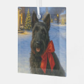 Schottischer Terrier Urlaub Ornament Aus Glas (Vorderseite links)