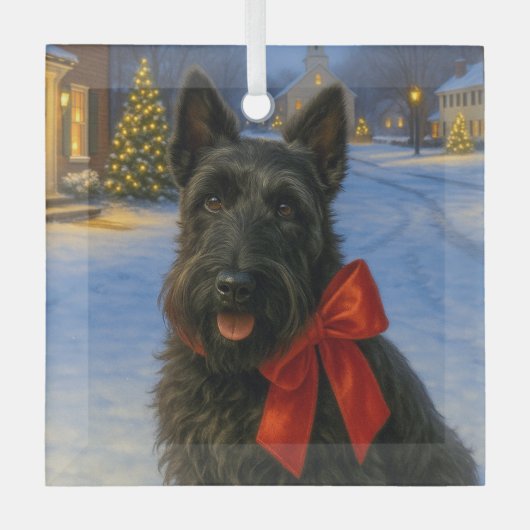 Schottischer Terrier Urlaub Ornament Aus Glas (Vorderseite)
