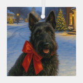 Schottischer Terrier Urlaub Ornament Aus Glas (Rückseite)