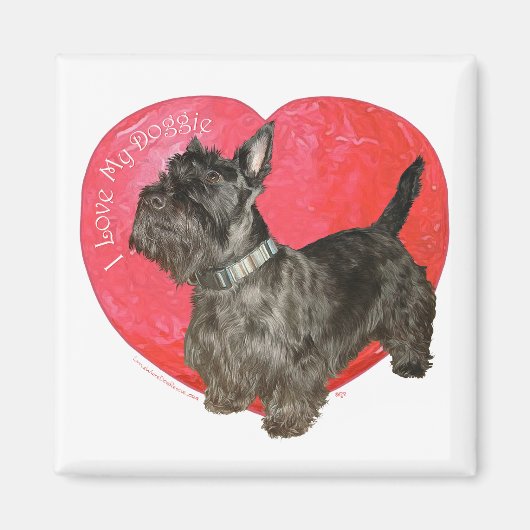 Schottischer Terrier Valentine Magnet (Vorne)