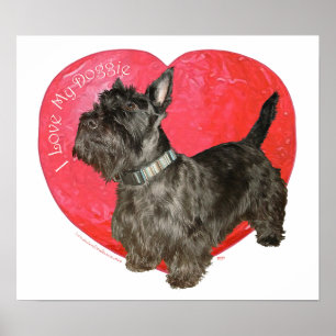 Schottischer Terrier Valentine Poster