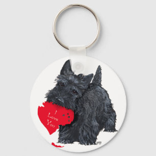 Schottischer Terrier Valentine Schlüsselanhänger