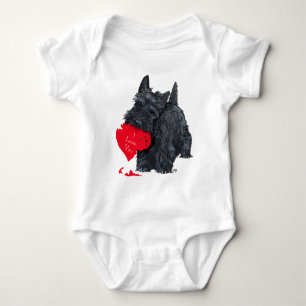 Schottischer Terrier Valentinstag Baby Strampler
