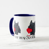 Schottischer Terrier Valentinstag Tasse (Vorderseite Links)