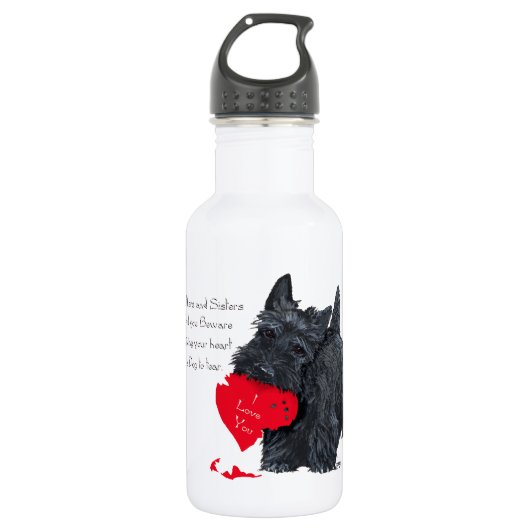 Schottischer Terrier Valentinstag Trinkflasche (Vorderseite)