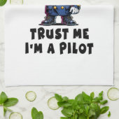 Schottischer Terrier Vertrau mir ich bin Pilot Geschirrtuch (Gefaltet)