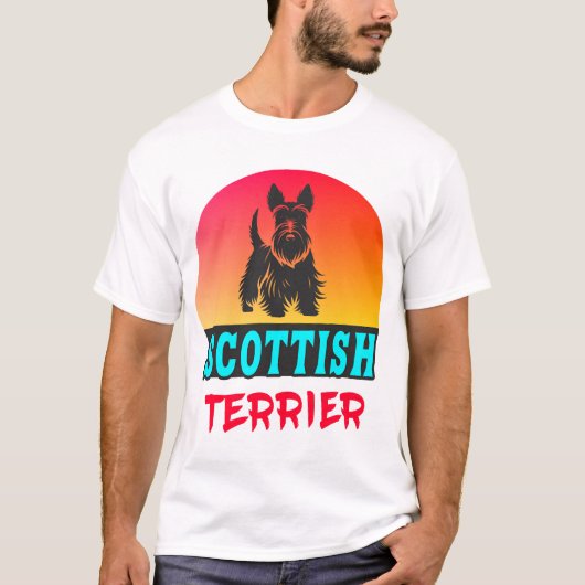 Schottischer Terrier Vintage-Design T-Shirt (Vorderseite)