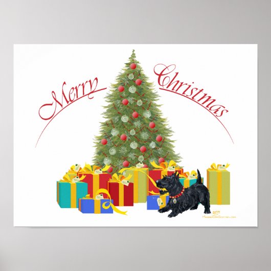 Schottischer Terrier Weihnachten Poster (Vorne)