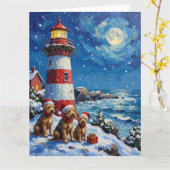 Schottischer Terrier Weihnachts-Leuchtturm Urlaub Karte (Gelbe Blume)