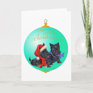 Schottischer Terrier Weihnachtsbaumschmuck Feiertagskarte