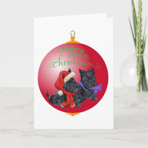 Schottischer Terrier Weihnachtsbaumschmuck Feiertagskarte