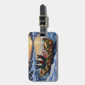 Schottischer Terrier Weihnachtsboot-Feiertag Gepäckanhänger (Vorderseite vertikal)