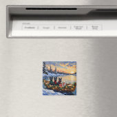 Schottischer Terrier Weihnachtsboot-Feiertag Magnet (In Situ (Geschirrspüler))