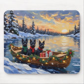 Schottischer Terrier Weihnachtsboot-Feiertag Mousepad (Vorne)