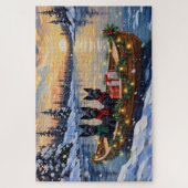Schottischer Terrier Weihnachtsboot-Feiertag Puzzle (Vertikal)