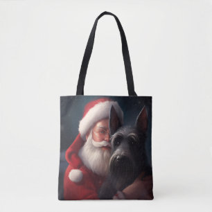 Schottischer Terrier Weihnachtsmann Festliches Wei Tasche