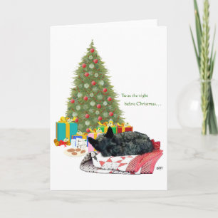 Schottischer Terrier Weihnachtsnickerchen Feiertagskarte