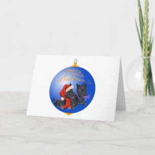 Schottischer Terrier-Weihnachtsschmuck Feiertagskarte