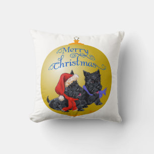 Schottischer Terrier-Weihnachtsschmuck Kissen