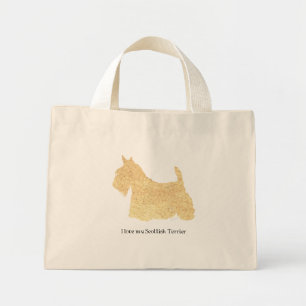 Schottischer Terrier Weizen Silhouette Mini Stoffbeutel