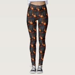 Schottischer Terrier Welpe Herbstfreude Kürbis Leggings