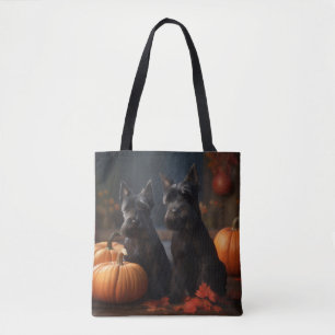 Schottischer Terrier Welpe Herbstfreude Kürbis Tasche