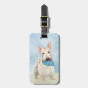 Schottischer Terrier Wheaten-Hund-Malerei Original Gepäckanhänger