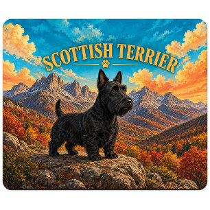 Schottischer Terrier, White Mountains Vintage-Hund Mousepad