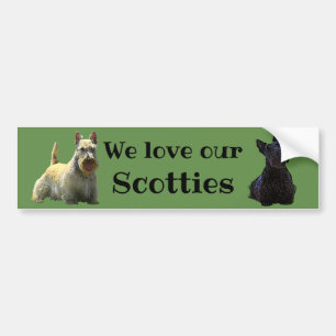 Schottischer Terrier, Wir lieben unseren, Scotties Autoaufkleber
