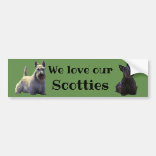 Schottischer Terrier, Wir lieben unseren, Scotties Autoaufkleber