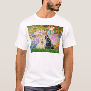 Schottischer Terrier (zwei SW) - Garten T-Shirt
