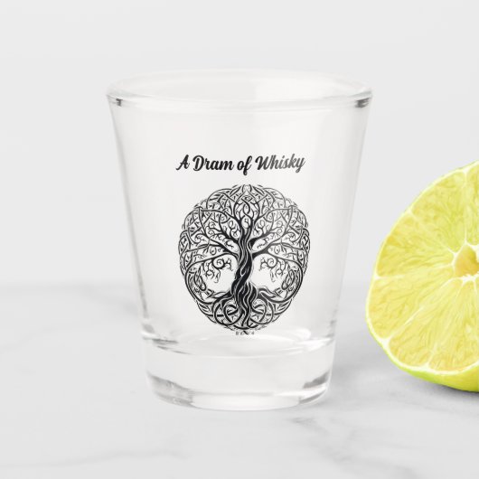 Schottischer Tree of Life Shot Glass Schnapsglas (Vorderseite)