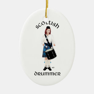 Schottischer Trommler - Blauer Kilt Keramikornament