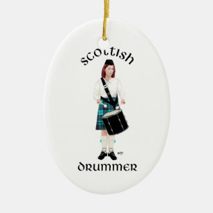 Schottischer Trommler - Türkis Keramik Ornament