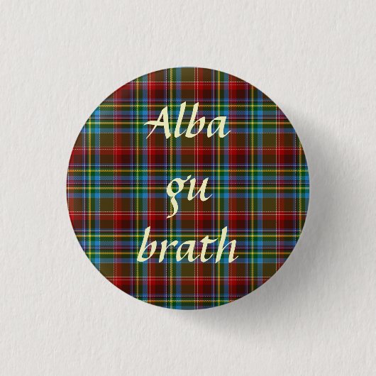 Schottischer UnabhängigkeitTartan GU alba Brath Button (Vorderseite)