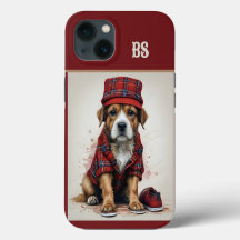schottischer Vermieterhund in Kilt und Kappe