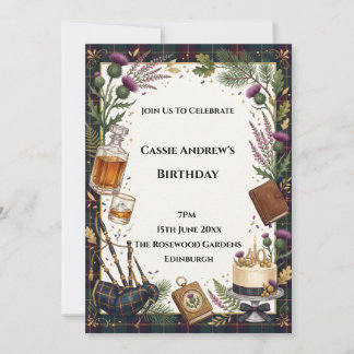 Schottischer Whisky-Meilenstein-Geburtstag Einladung