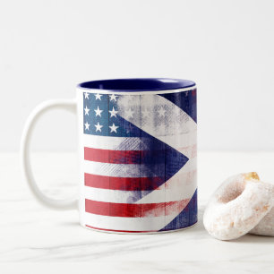 Schottisches amerikanische Flagge   hölzernes Kor Zweifarbige Tasse