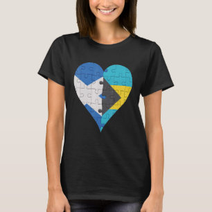 Schottisches bahamianisches Flaggenherz T-Shirt